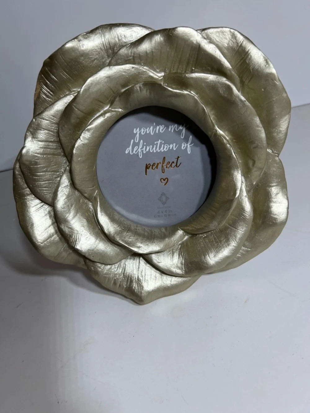 Metallic Gold Flower Wall Decor Photo Frame 4x4 size picture